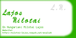 lajos milotai business card